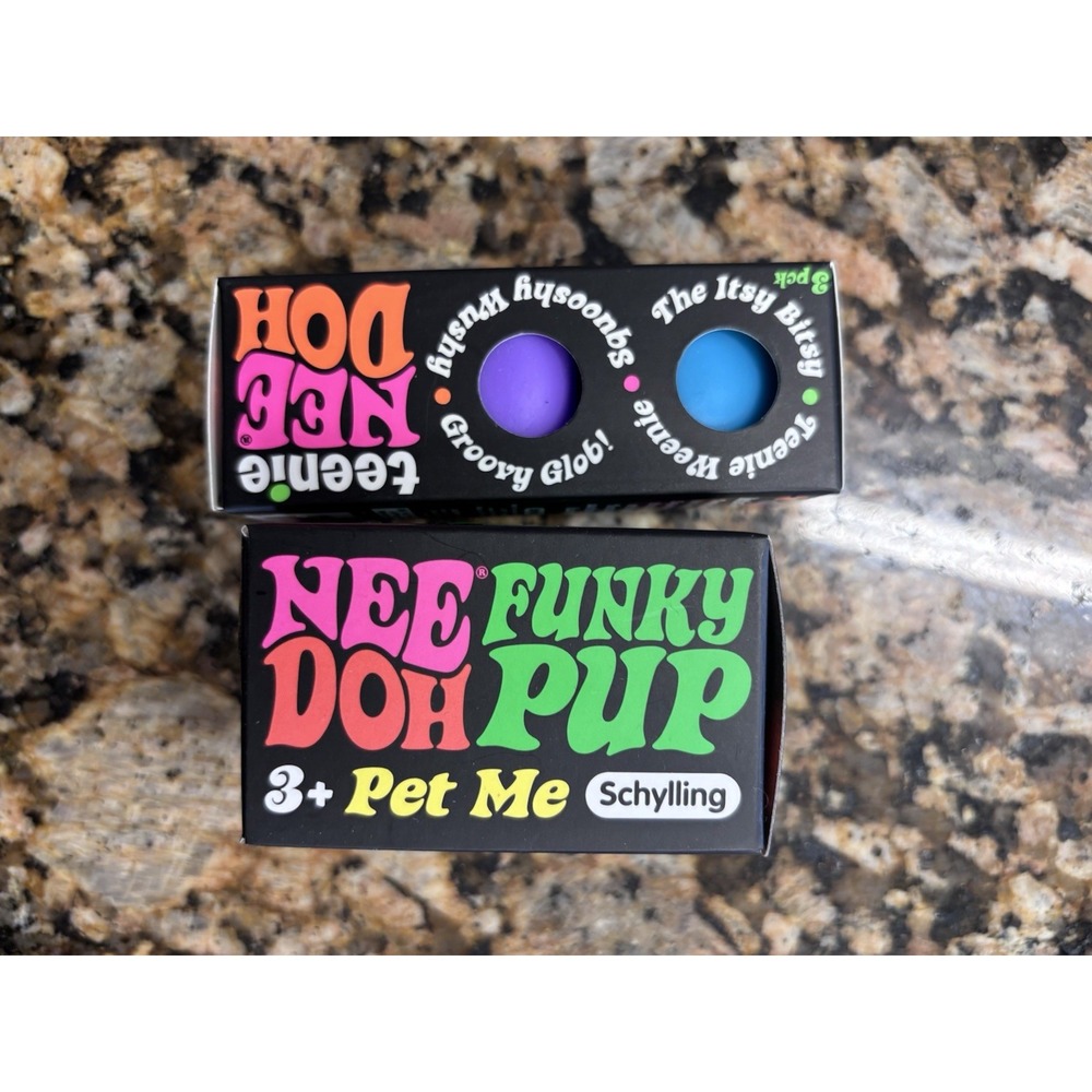 NeeDoh Funky Pup Teal & Teenie 3-pack AUTHENTIC NEW SEALED FAST SHIPPING - Picture 2 of 5